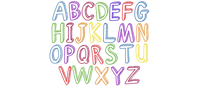 exemplo de alfabeto de lettering que pode ser usado com crianças